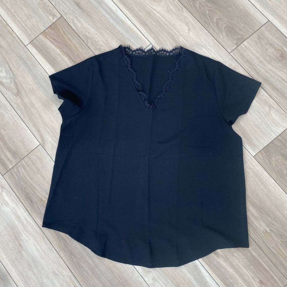 Elegant Black Lace Trim Skirt